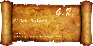 Glück Roland névjegykártya